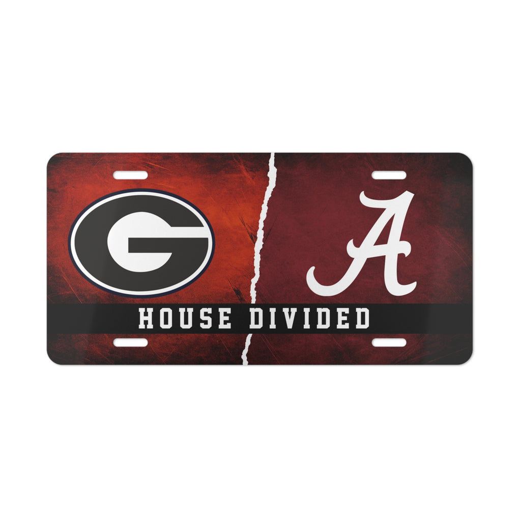 House Divided Georgia vs Alabama Vanity Plate | Split Team License Tag