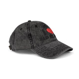 I Heart Red Flags Cap | Vintage Washed Embroidered Hat