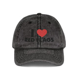 I Heart Red Flags Cap | Vintage Washed Embroidered Hat