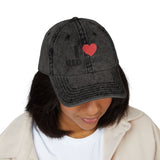 I Heart Red Flags Cap | Vintage Washed Embroidered Hat