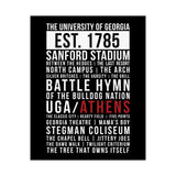 University of Georgia Satin Poster - Tribute Poster, Perfect for College Decor